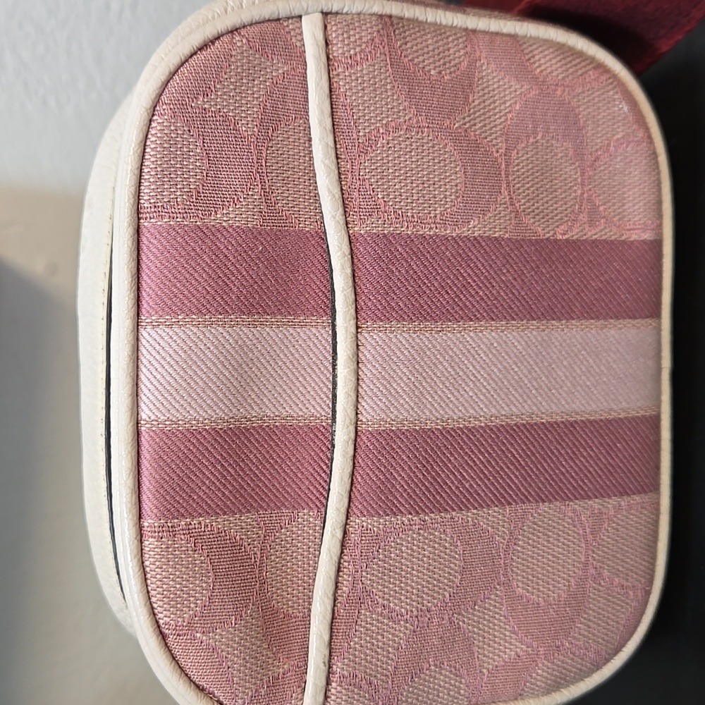 Coach Pink and Cream Signature Crossbody Bag - Picture 2 of 12